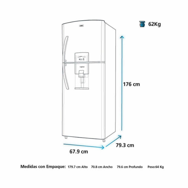 Nevera MABE 421 litros brutos No frost Grafito - Imagen 3