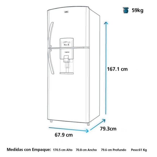 Nevera MABE 361 litros No frost Platinum - Imagen 4