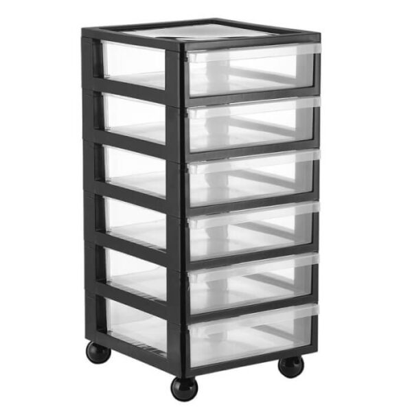 Cajonero 6 Gavetas Vanyplas Negro ruedas