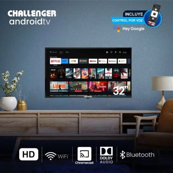 Televisor CHALLENGER 32" HD LED Smart TV Android - Imagen 3