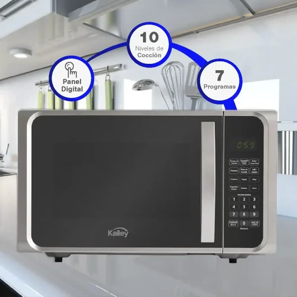 Horno Microondas KALLEY 0.9 Gris Dorador - Imagen 3