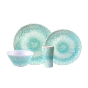Vajilla Melamina 4 Puestos 16 pieza Turquesa