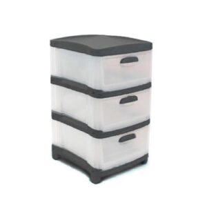 Cajonero 3 Gavetas negro Transparente