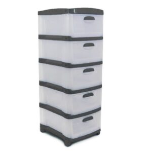 Cajonero 5 Gavetas negro Transparente