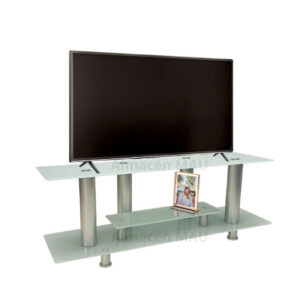 Mesa para TV 80″ Entretenimiento Cristal Blanco