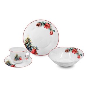 Vajilla HOME ELEMENTS 4 Puestos 16 pieza Magica Navidad