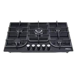 Cubierta SUECO 5 Puestos 78x51 gas Natural Cristal Negro