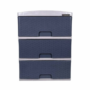 Cajonero 3 Gavetas Rattan Gris Grande