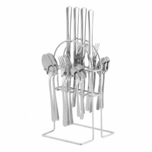 Juego Cubiertos 16 pieza aura Silver con Soporte