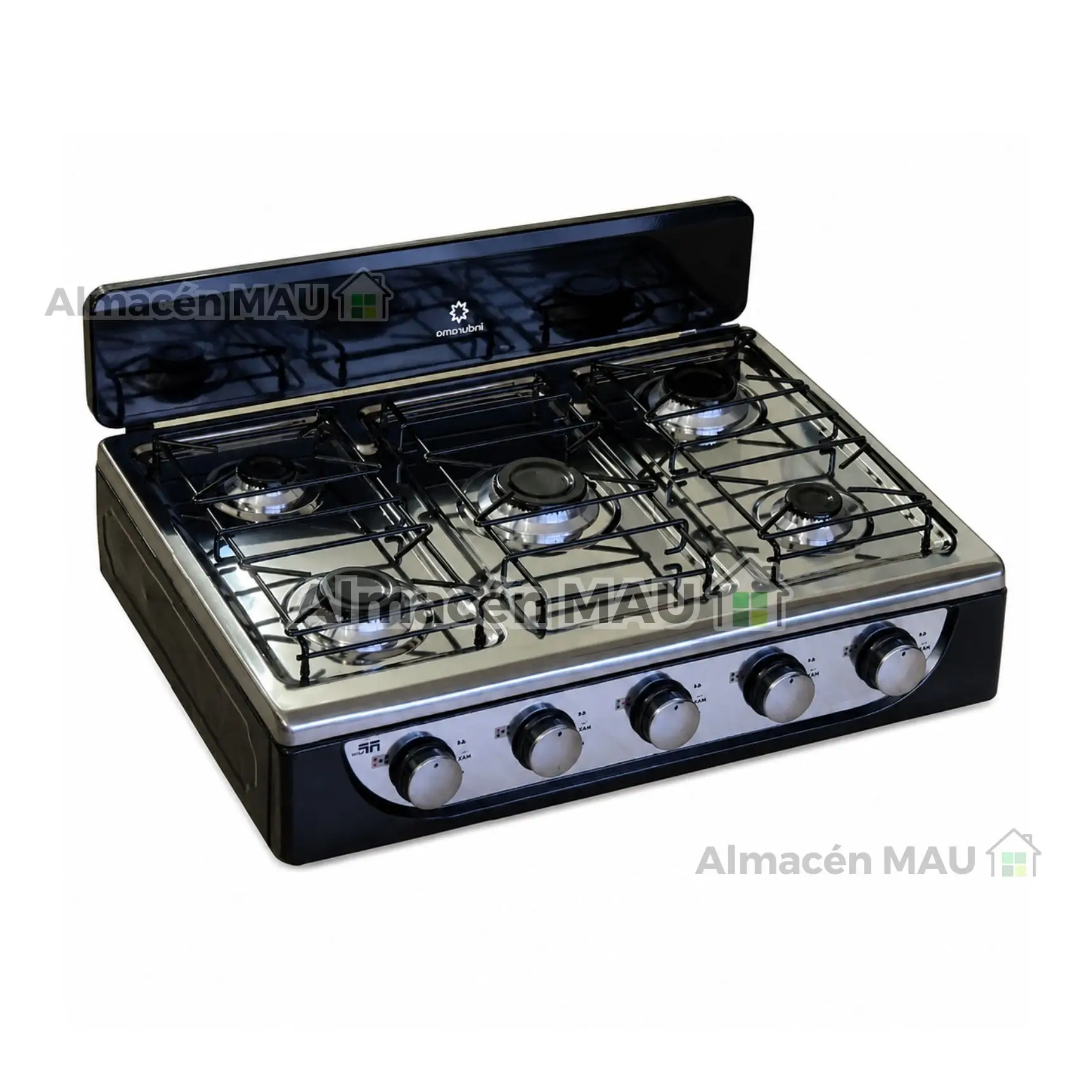 Estufa de mesa INDURAMA 5 puestos gas Propano Inox Negra