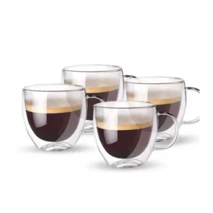 Set Cafe 180 ml Vidrio doble fondo